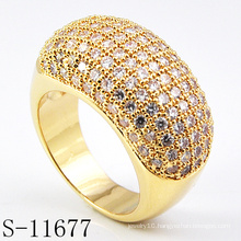 Fashion Women Jewelry 18k Gold White Stone Luxury Ring (S-11677)